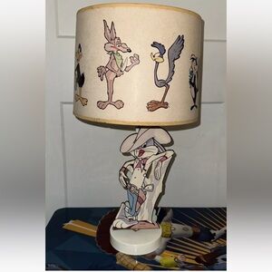 Looney Toons Lamp Bugs Bunny Cut Out Character Shade RARE Vintage Western Theme